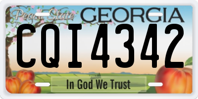 GA license plate CQI4342