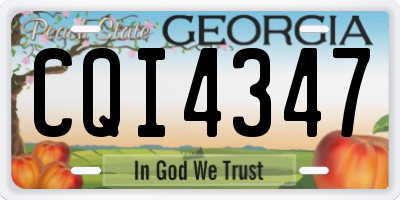 GA license plate CQI4347