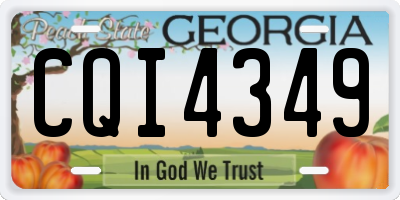GA license plate CQI4349