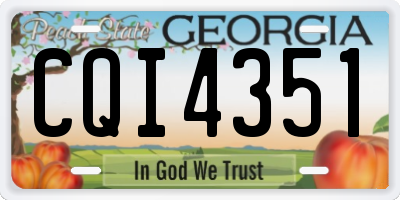 GA license plate CQI4351