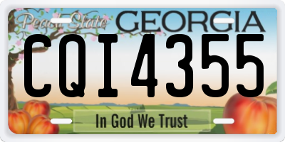 GA license plate CQI4355