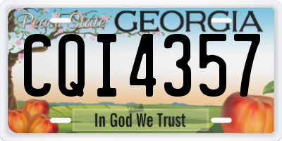 GA license plate CQI4357
