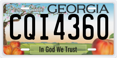 GA license plate CQI4360