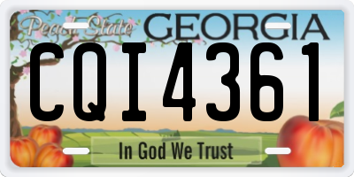 GA license plate CQI4361