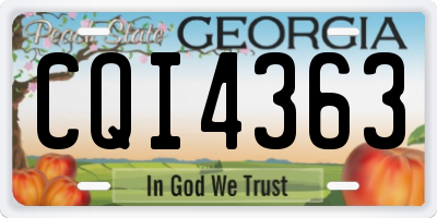 GA license plate CQI4363