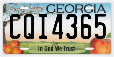 GA license plate CQI4365