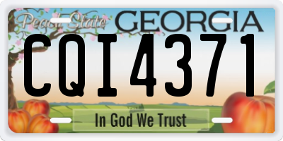 GA license plate CQI4371