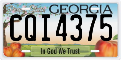 GA license plate CQI4375