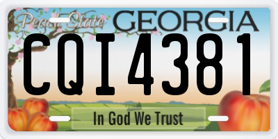 GA license plate CQI4381