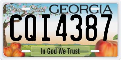 GA license plate CQI4387