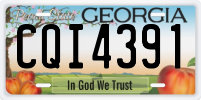 GA license plate CQI4391