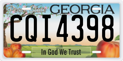 GA license plate CQI4398