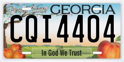 GA license plate CQI4404