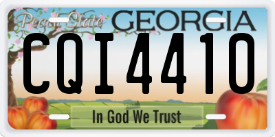 GA license plate CQI4410