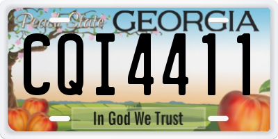 GA license plate CQI4411