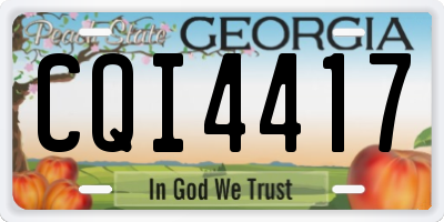 GA license plate CQI4417