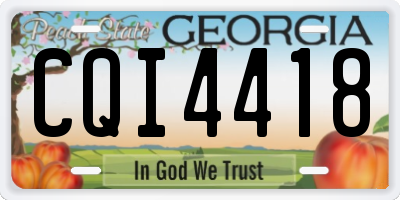 GA license plate CQI4418