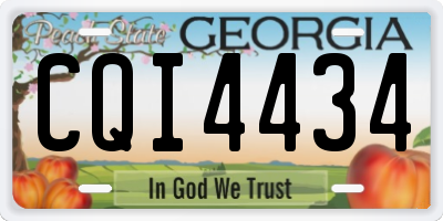 GA license plate CQI4434