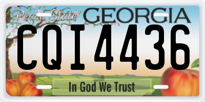 GA license plate CQI4436