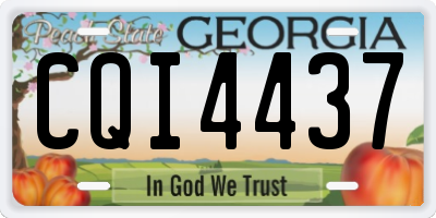 GA license plate CQI4437