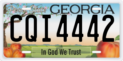 GA license plate CQI4442