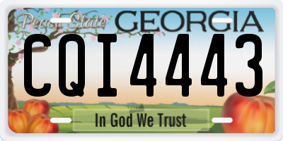 GA license plate CQI4443