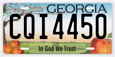 GA license plate CQI4450