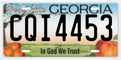 GA license plate CQI4453