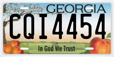 GA license plate CQI4454