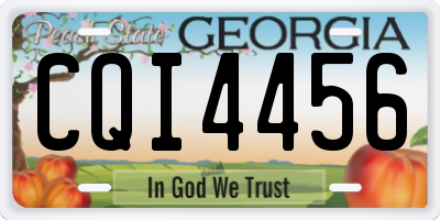 GA license plate CQI4456