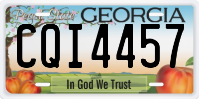 GA license plate CQI4457