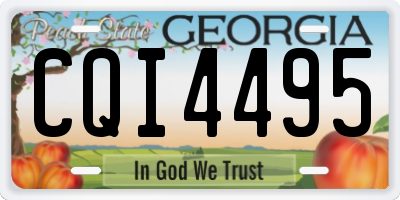 GA license plate CQI4495