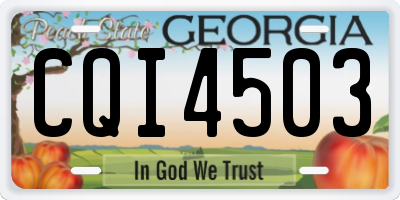 GA license plate CQI4503