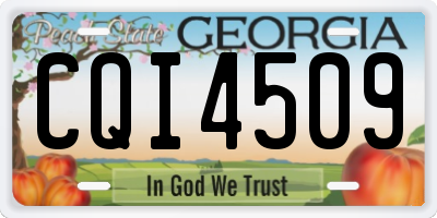 GA license plate CQI4509