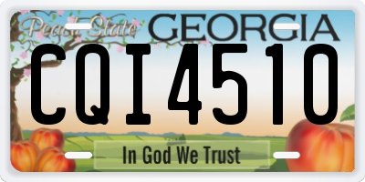 GA license plate CQI4510