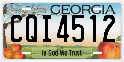 GA license plate CQI4512