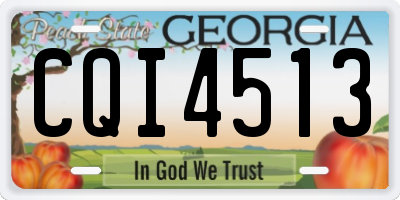 GA license plate CQI4513
