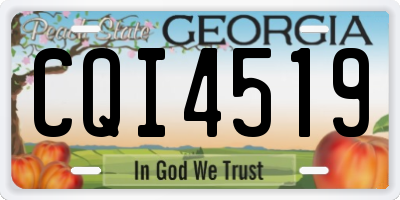 GA license plate CQI4519
