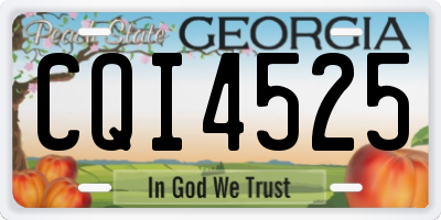 GA license plate CQI4525
