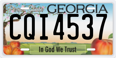 GA license plate CQI4537