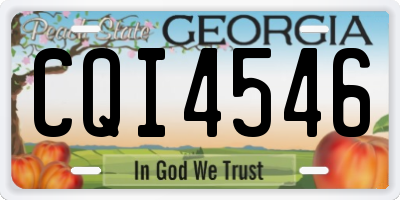 GA license plate CQI4546