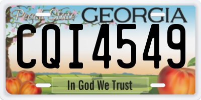 GA license plate CQI4549