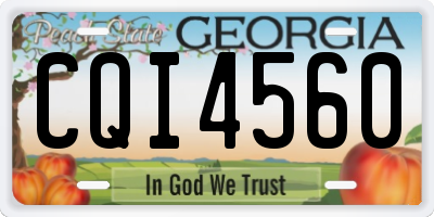 GA license plate CQI4560