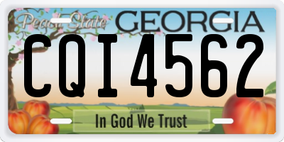 GA license plate CQI4562