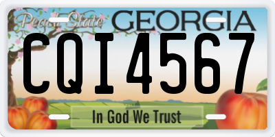 GA license plate CQI4567