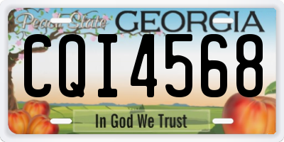 GA license plate CQI4568