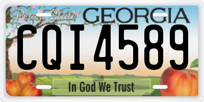 GA license plate CQI4589