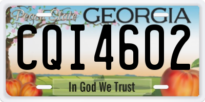 GA license plate CQI4602