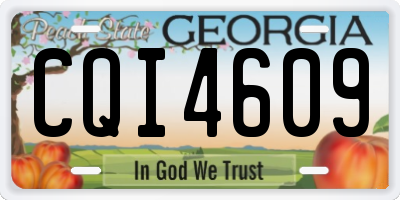 GA license plate CQI4609