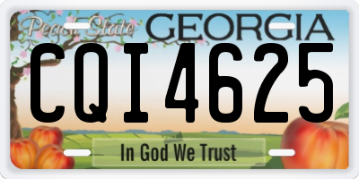 GA license plate CQI4625